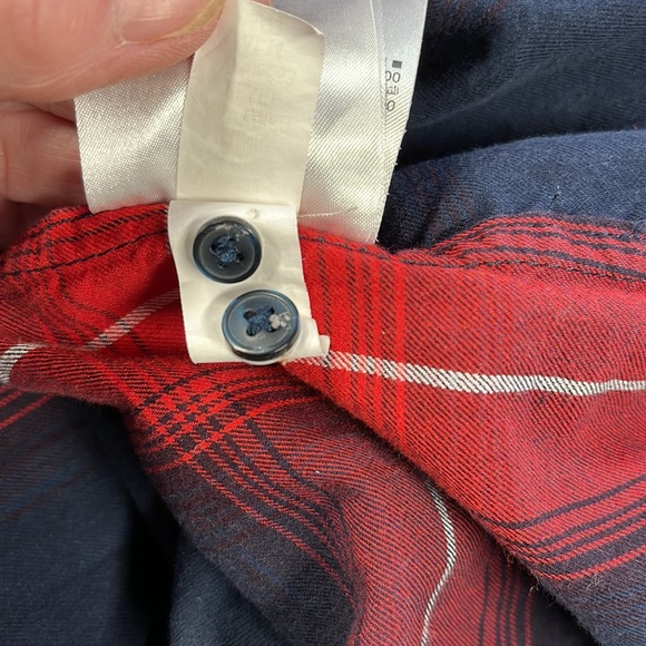 Gap Plaid Red White Blue Cotton Long Sleeve Shirt Small - Picture 10 of 10